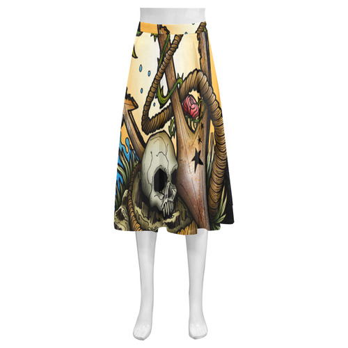 Anchored Mnemosyne Women's Crepe Skirt (Model D16)