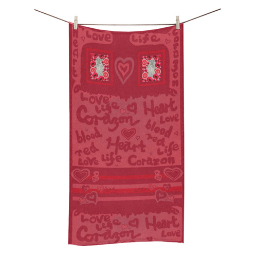 Heart Design with Words Bath Towel 30"x56"