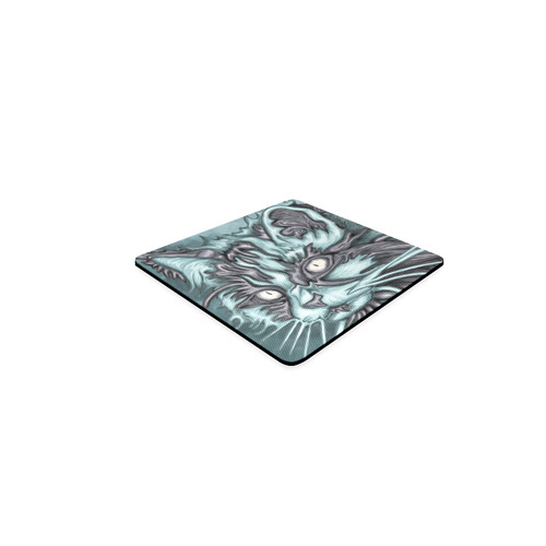 Blue cat Square Coaster