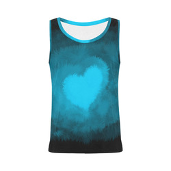 Blue Fluffy Heart, Valentine All Over Print Tank Top for Women (Model T43)