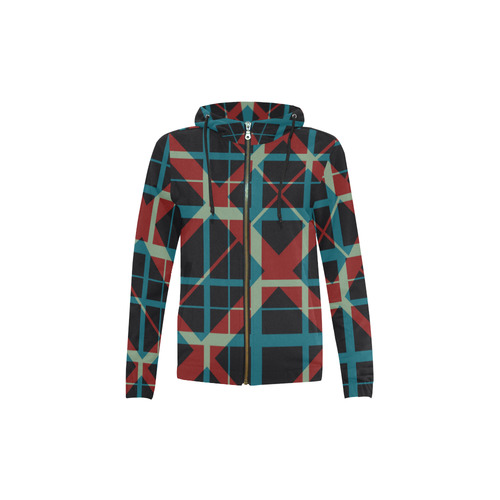 Plaid I Hipster style plaid pattern All Over Print Full Zip Hoodie for Kid (Model H14)