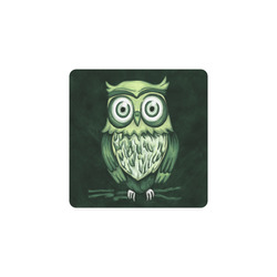 Green owl Square Coaster