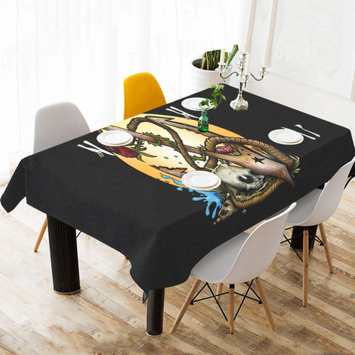 Anchored Cotton Linen Tablecloth 60"x 104"