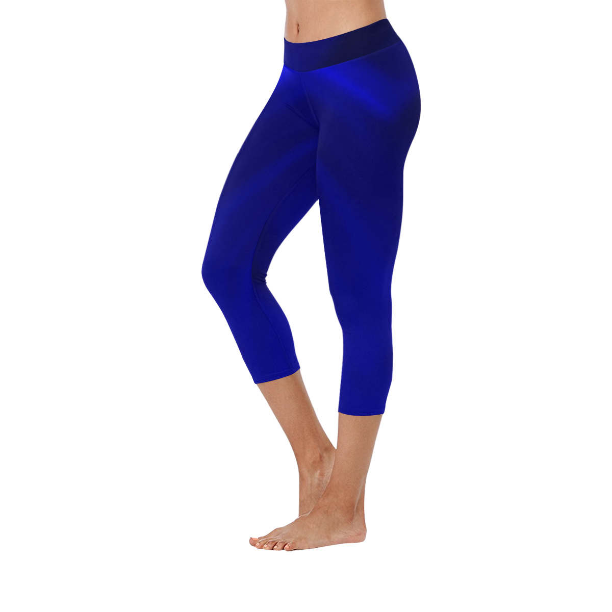 Shades of blue Women's Low Rise Capri Leggings (Invisible Stitch) (Model L08)