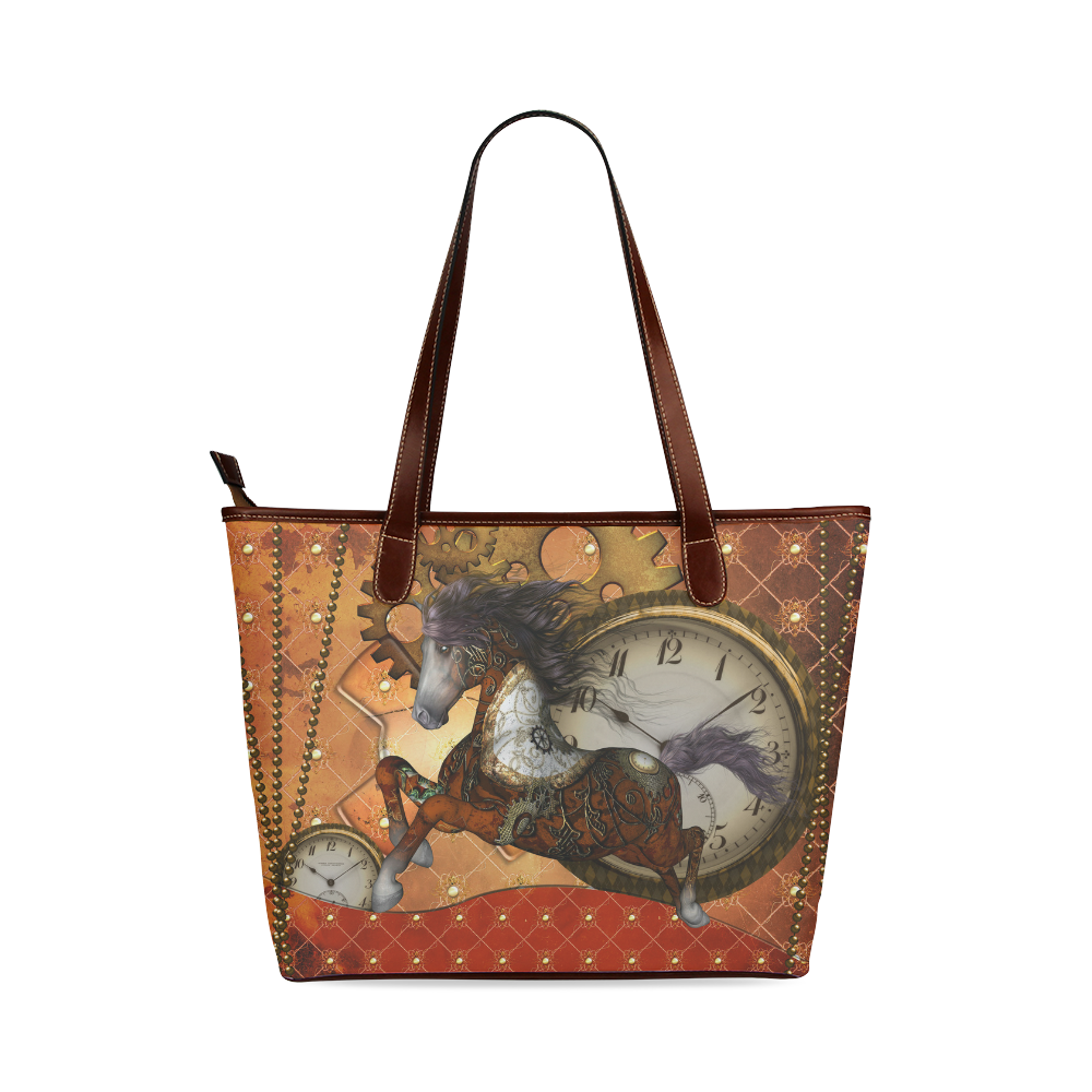 Steampunk, awesome steampunk horse Shoulder Tote Bag (Model 1646)