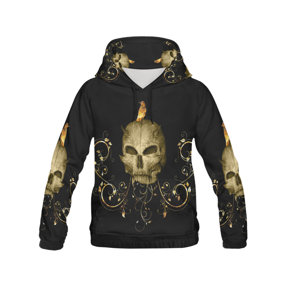 The golden skull All Over Print Hoodie for Men (USA Size) (Model H13)