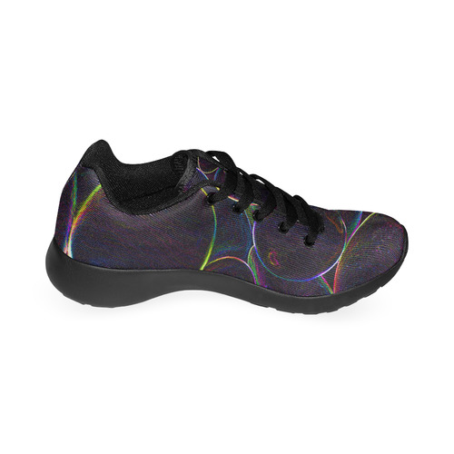 Psychedelic Candy Black Kid's Running Shoes (Model 020)