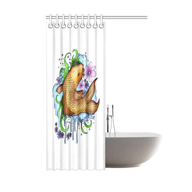 Koi Fish Shower Curtain 48"x72"