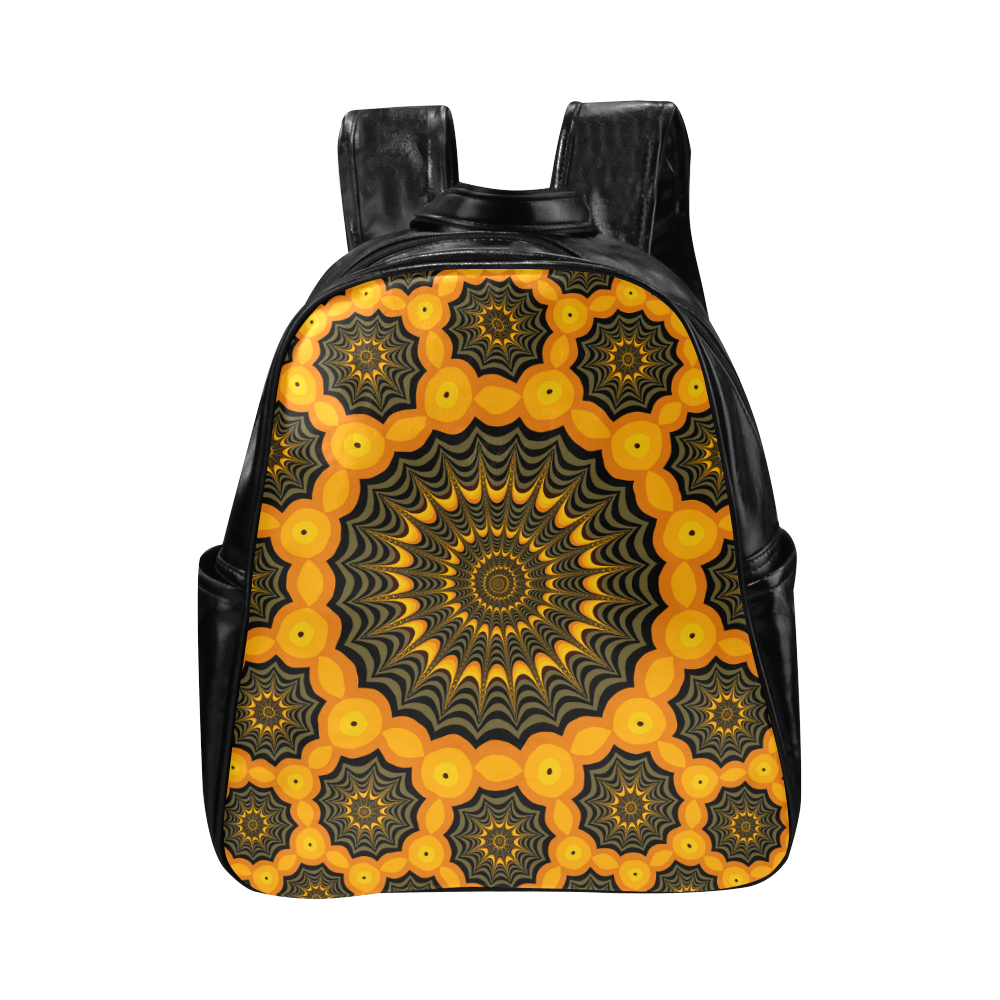 Fractal spider webs Multi-Pockets Backpack (Model 1636)