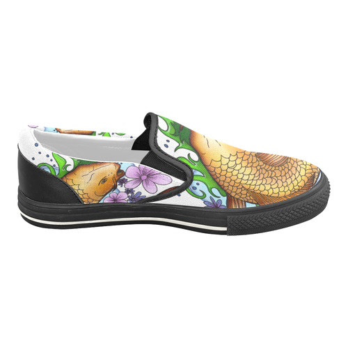 Koi Fish Slip-on Canvas Shoes for Kid (Model 019)