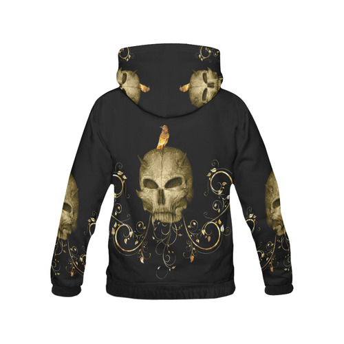 The golden skull All Over Print Hoodie for Men (USA Size) (Model H13)