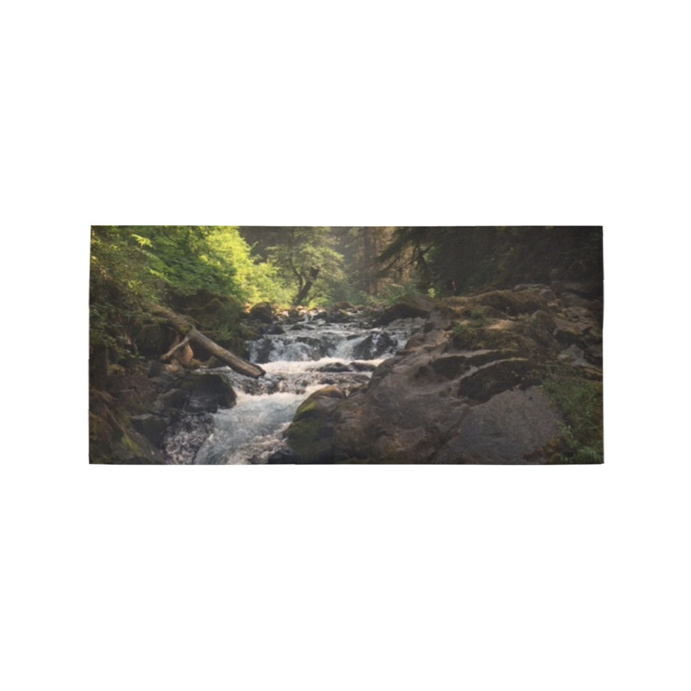 Forest Waterfall - Floor Mat Area Rug 7'x3'3''