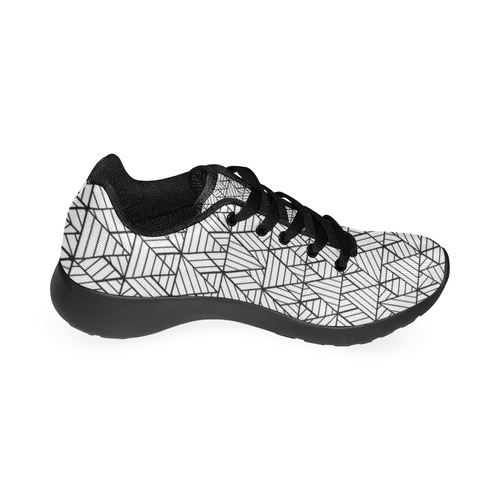 sweeping black and white 1 by JamColors Kid's Running Shoes (Model 020)