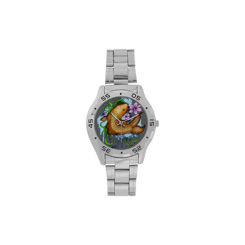 Koi Fish Men's Stainless Steel Analog Watch(Model 108)