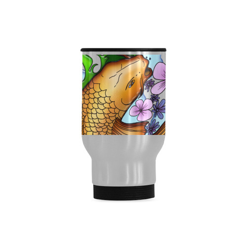 Koi Fish Travel Mug (Silver) (14 Oz)