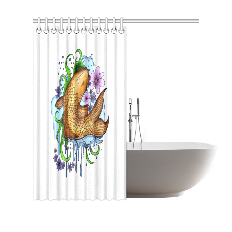 Koi Fish Shower Curtain 69"x70"