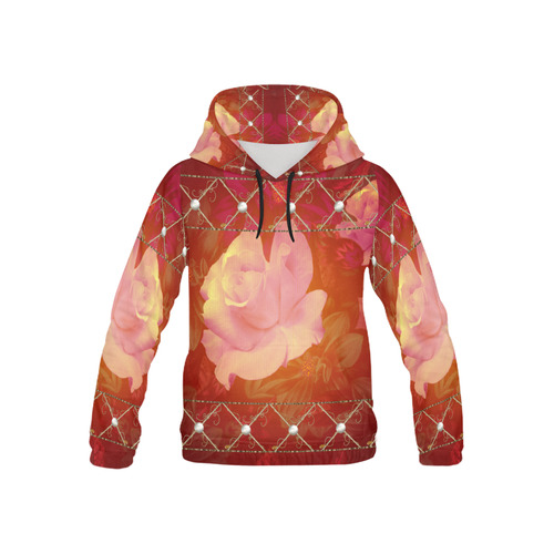 Beautiful soft roses All Over Print Hoodie for Kid (USA Size) (Model H13)