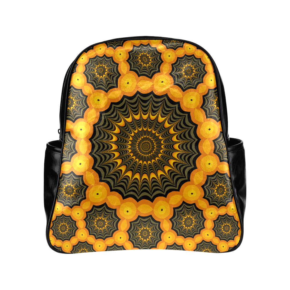 Fractal spider webs Multi-Pockets Backpack (Model 1636)