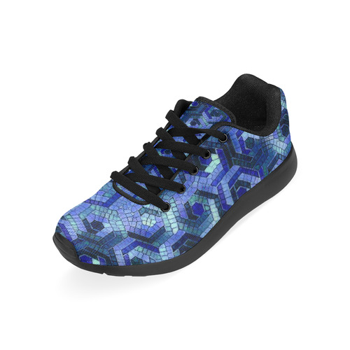 Pattern Factory 23 blue by JamColors Kid's Running Shoes (Model 020)