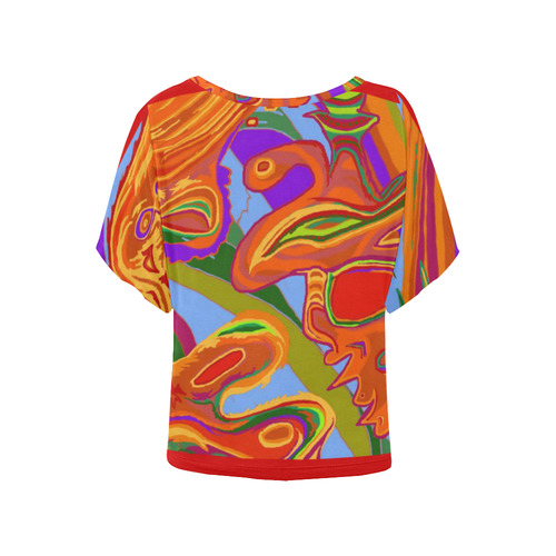 Shamanic Art Loose Sleeve Blouse Women's Batwing-Sleeved Blouse T shirt (Model T44)