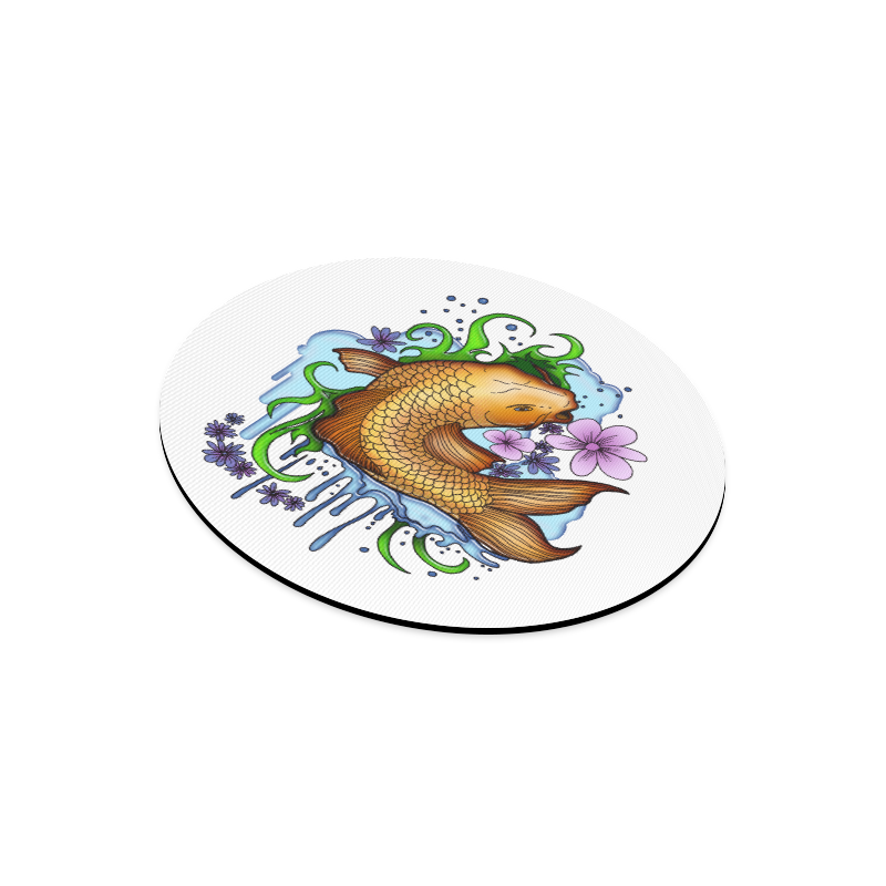 Koi Fish Round Mousepad