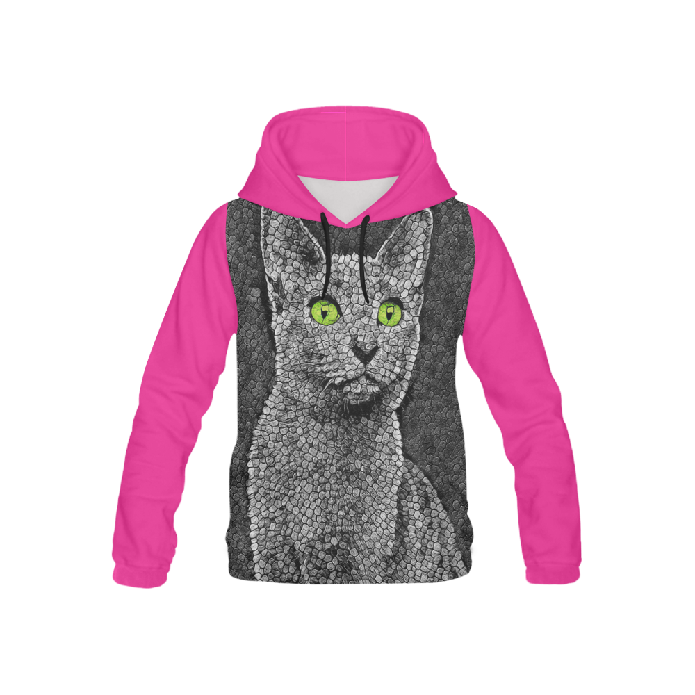 RUSSIAN BLUE KITTY 4 KIDS IV All Over Print Hoodie for Kid (USA Size) (Model H13)