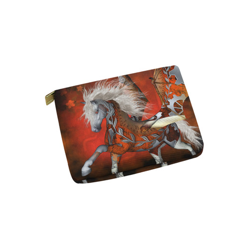 Awesome steampunk horse with wings Carry-All Pouch 6''x5''