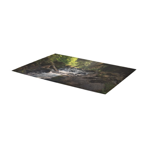 Forest Waterfall - Floor Mat Area Rug 7'x3'3''
