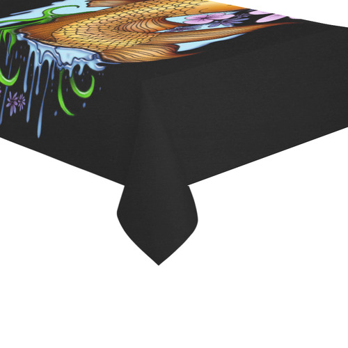 Koi Fish Cotton Linen Tablecloth 60"x 104"