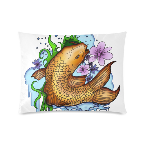 Koi Fish Custom Picture Pillow Case 20"x26" (one side)