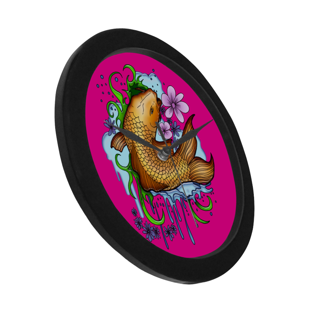 Koi Fish Circular Plastic Wall clock