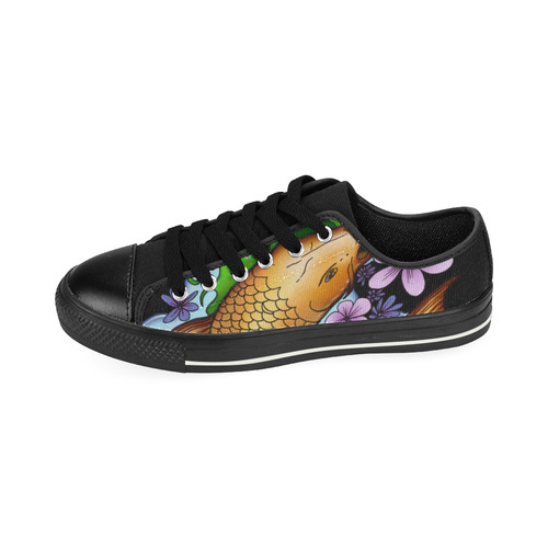 Koi Fish Low Top Canvas Shoes for Kid (Model 018)