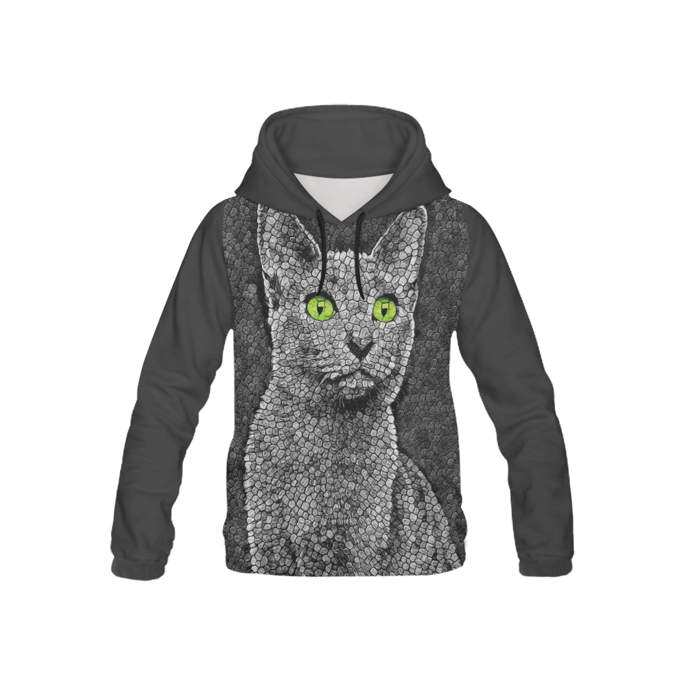 RUSSIAN BLUE KITTY 4 KIDS III All Over Print Hoodie for Kid (USA Size) (Model H13)
