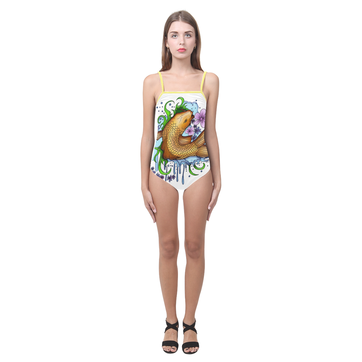 Koi Fish Strap Swimsuit ( Model S05)