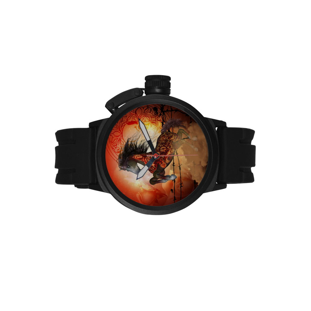 Awesome creepy horse with skulls Men's Sports Watch(Model 309)