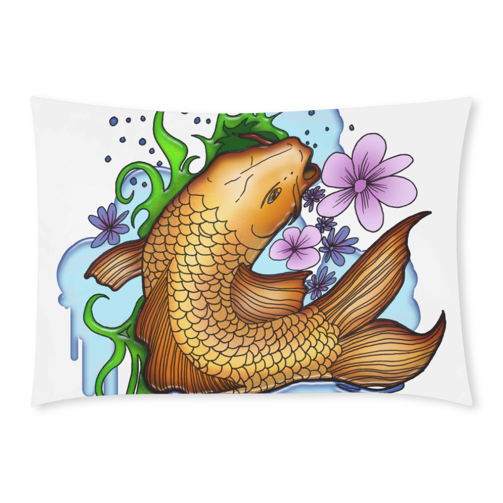 Koi Fish Custom Rectangle Pillow Case 20x30 (One Side)