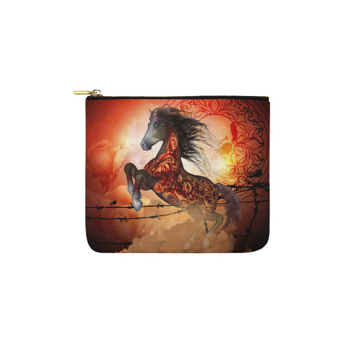 Awesome creepy horse with skulls Carry-All Pouch 6''x5''