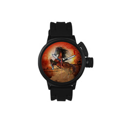 Awesome creepy horse with skulls Men's Sports Watch(Model 309)