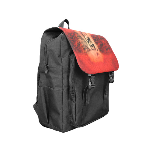 Creepy skulls on red background Casual Shoulders Backpack (Model 1623)