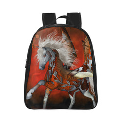 Awesome steampunk horse with wings School Backpack (Model 1601)(Small)