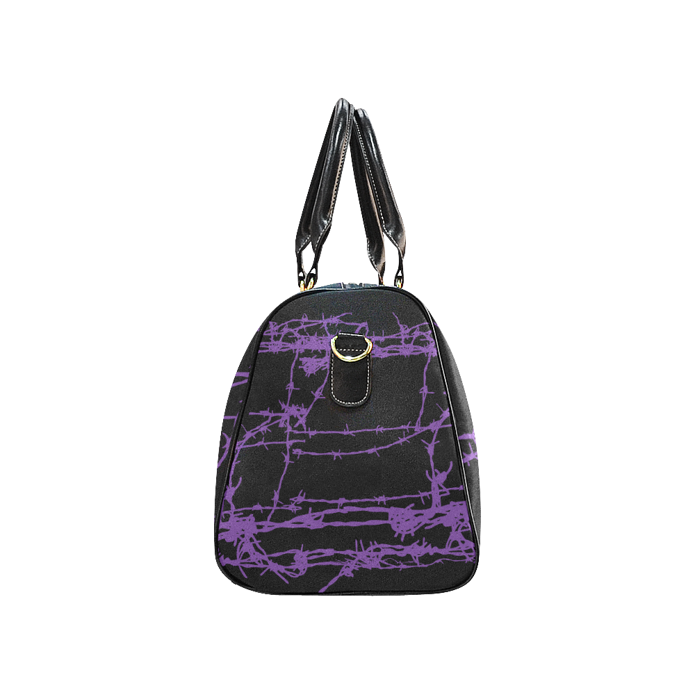 Purple Barbed Wire Goth Print New Waterproof Travel Bag/Large (Model 1639)