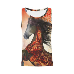 Awesome creepy horse with skulls All Over Print Tank Top for Women (Model T43)