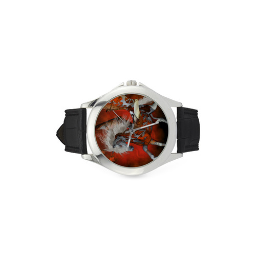 Awesome steampunk horse with wings Women's Classic Leather Strap Watch(Model 203)