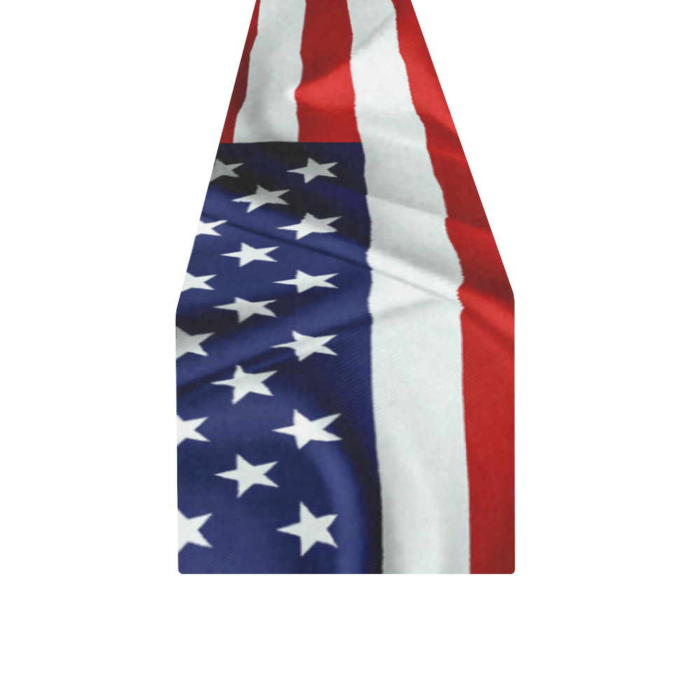 America Flag Banner Patriot Stars Stripes Freedom Table Runner 14x72 inch