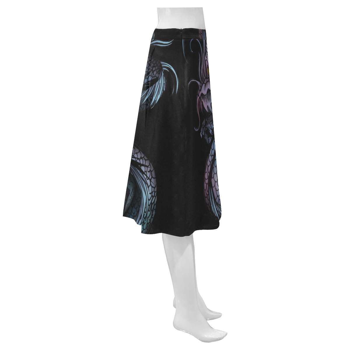 Dragon Swirl Mnemosyne Women's Crepe Skirt (Model D16)