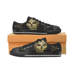 The golden skull Canvas Women's Shoes/Large Size (Model 018)