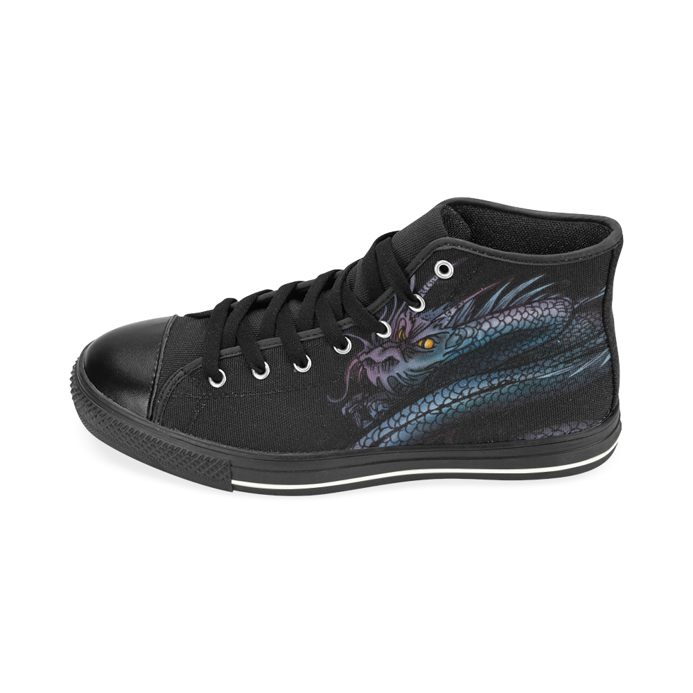 Dragon Swirl High Top Canvas Shoes for Kid (Model 017)