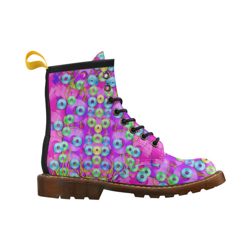 Festive metal and gold in pop-art High Grade PU Leather Martin Boots For Women Model 402H