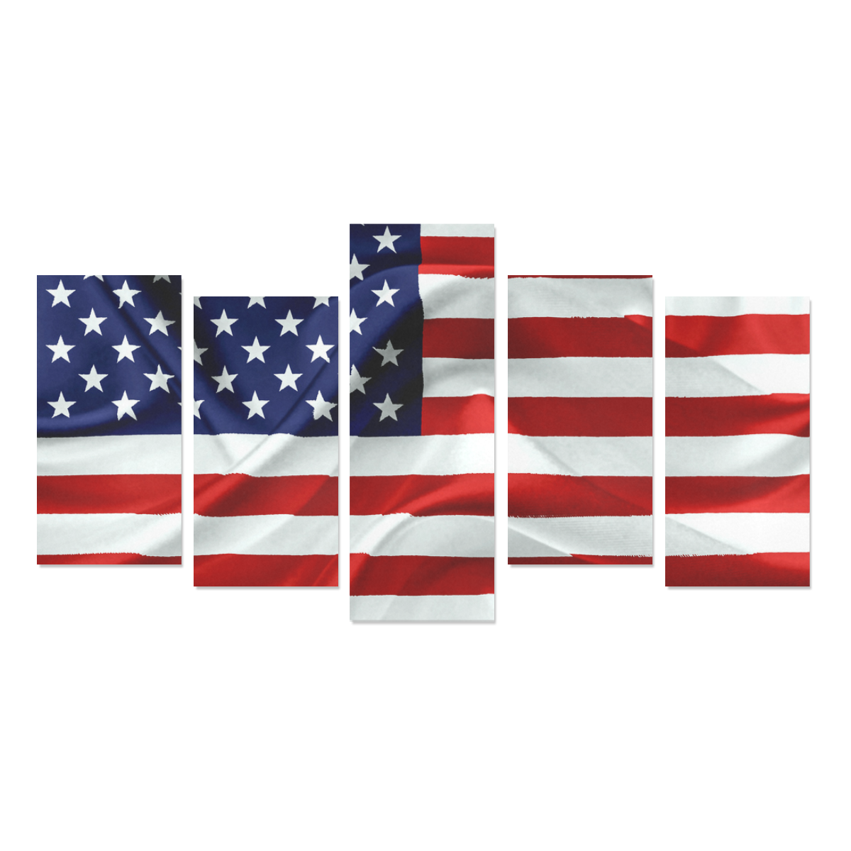 America Flag Banner Patriot Stars Stripes Freedom Canvas Print Sets E (No Frame)