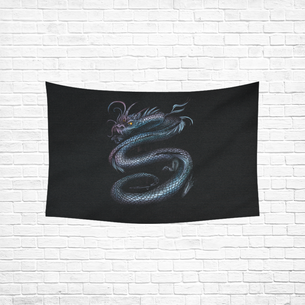 Dragon Swirl Cotton Linen Wall Tapestry 60"x 40"